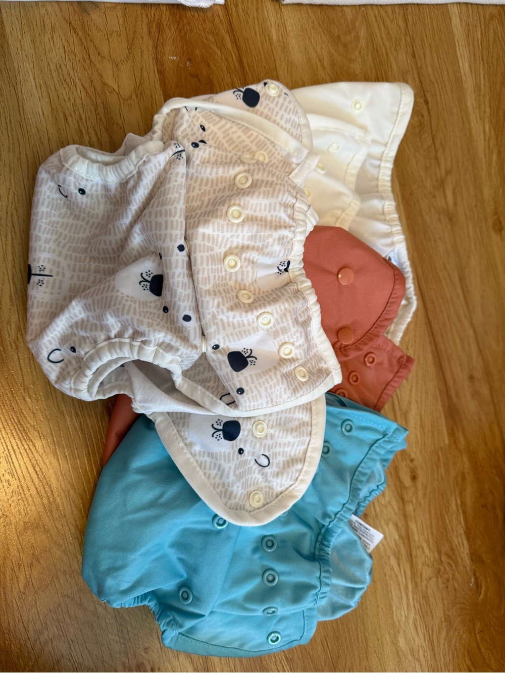 Reusable Baby Cloth Diaper Covers - Blue, Rust, Cream , Bear Patterned Thirsties